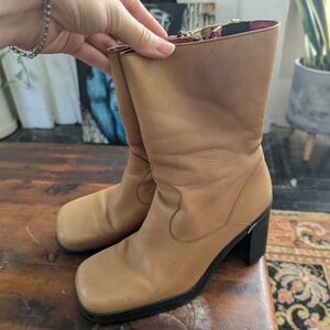 Tommy Hilfiger Tan Heeled Boots